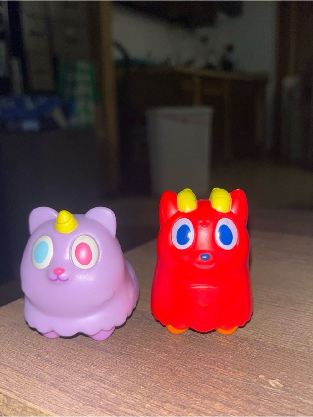 Kids Toys Cute Unicorn Cat and Red Monster Figures - Purple & Red